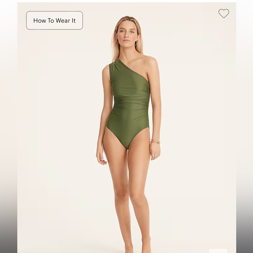 J Crew Ruched One Shoulder Swimsuit